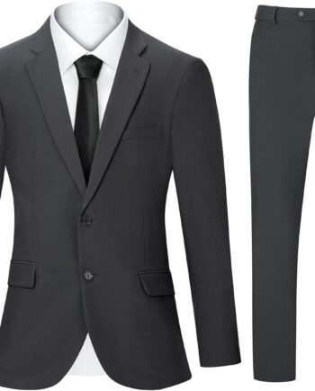 2 Piece Men's Suit Slim Fit Suits for Men, Two Button Blazer Dress Business Wedding Party Jacket & Pants