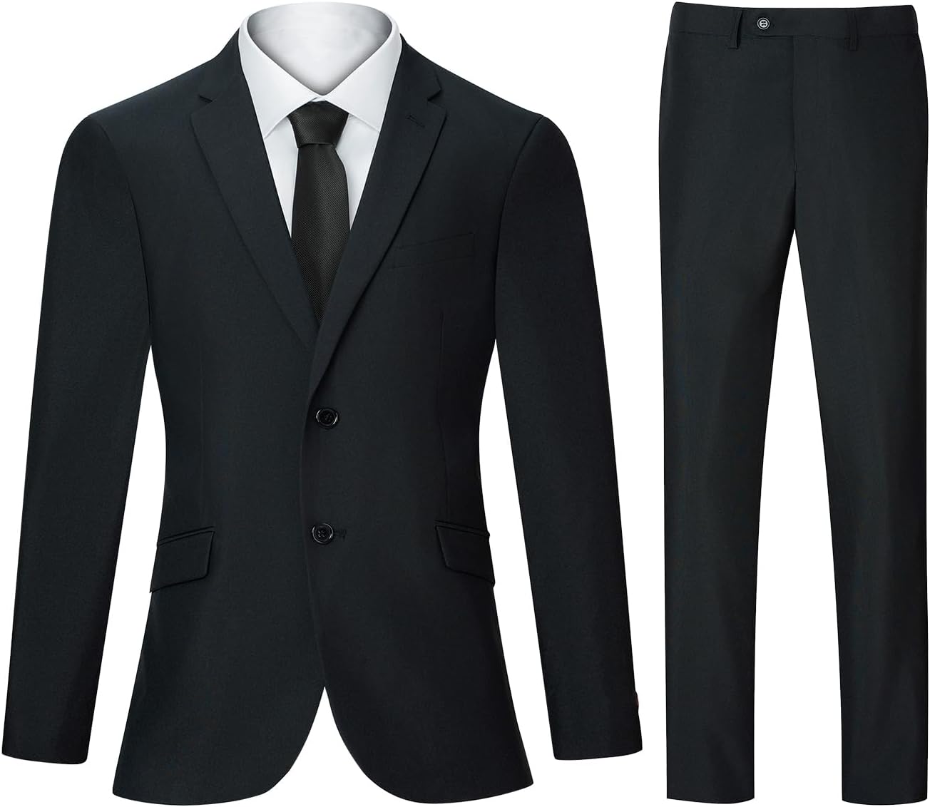 2 Piece Men's Suit Slim Fit Suits for Men, Two Button Blazer Dress Business Wedding Party Jacket & Pants