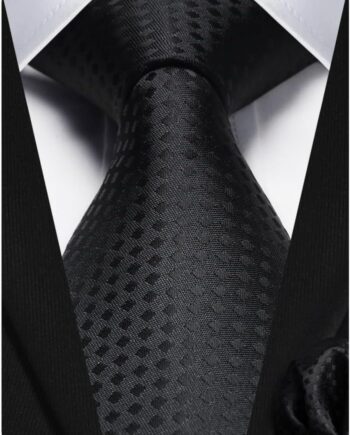 Plaid Checkered Tie Handkerchief Woven Classic Formal Men's Necktie & Pocket Square Set