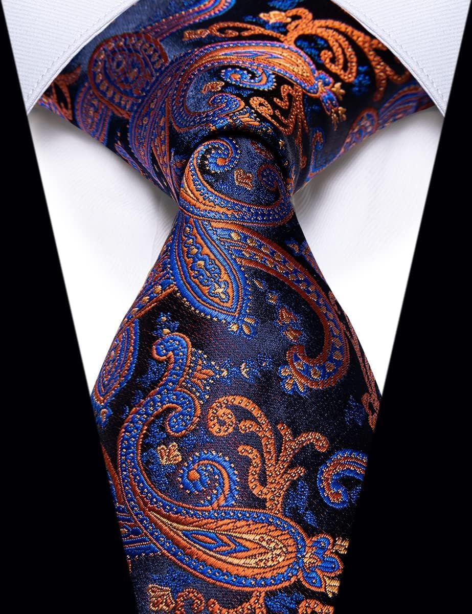 3.15'' Men's Necktie Paisley Floral Silk Ties for Men Formal Business Party Tie