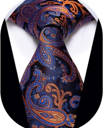 3.15'' Men's Necktie Paisley Floral Silk Ties for Men Formal Business Party Tie