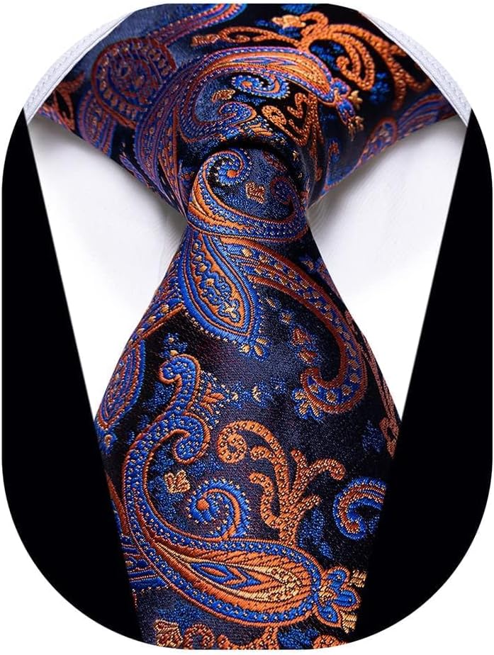 3.15'' Men's Necktie Paisley Floral Silk Ties for Men Formal Business Party Tie