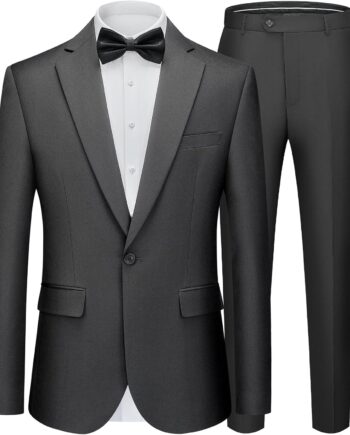 Men's Suits Slim Fit 2 Piece One Button Blazer Jacket Wedding Prom Tuxedo Pants Set